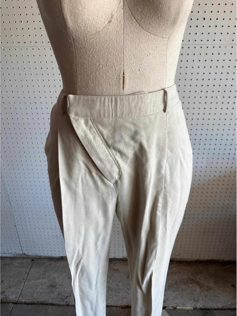 Helmut Lang Cream High-Waisted Pants Size 8